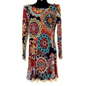 Colorful Mandala Long Sleeve Dress